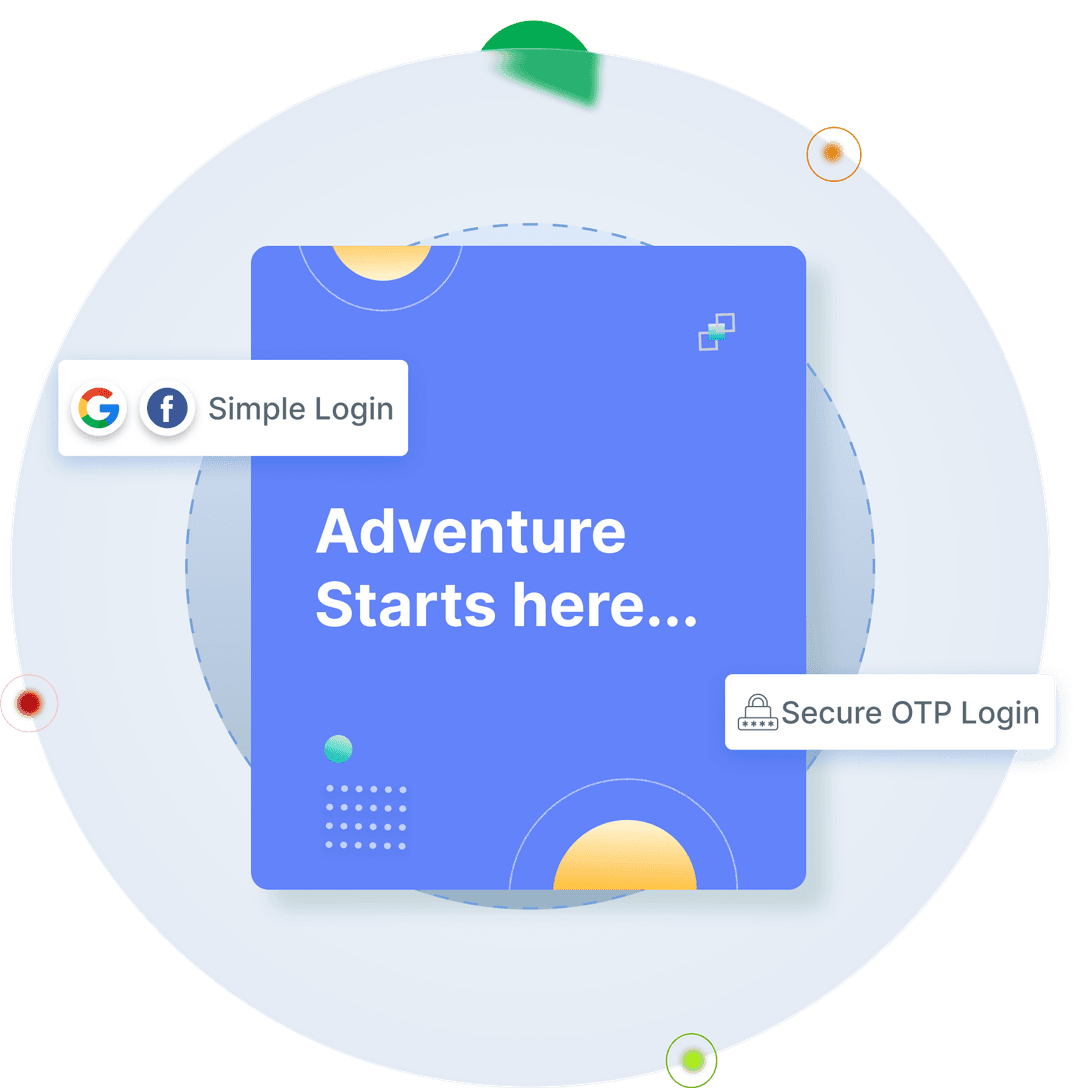 Simple login, secure OTP, and adventure starts here illustration